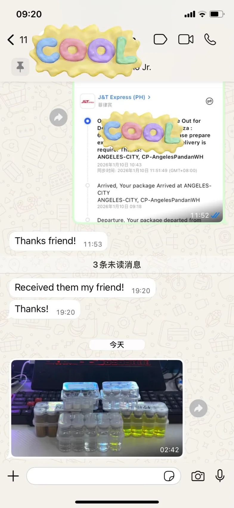 Second customer message screenshot provided by the team